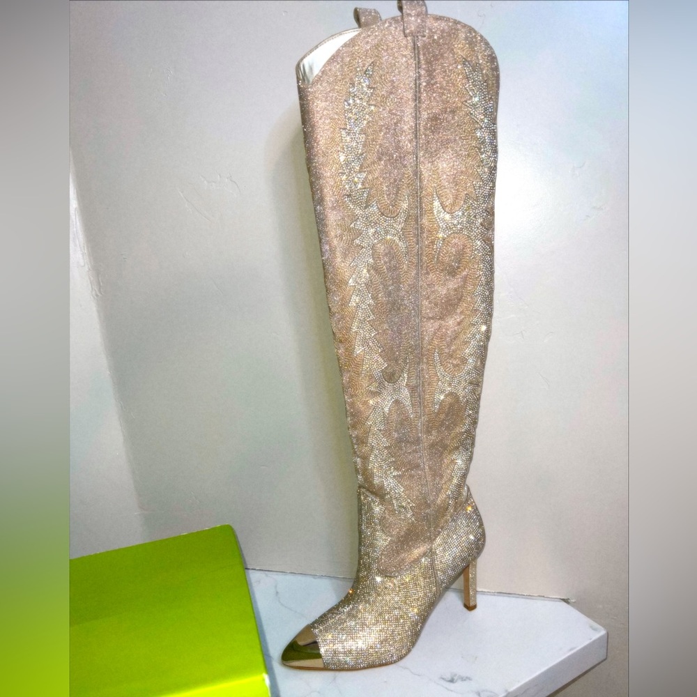 Gianna Bini “KatyannaTwo Rhinestone Over-The-Knee Western Bling Boot